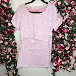 Motherhood Maternity Nursing Cold Shoulder Nursing Tee Medium Casual Comfort